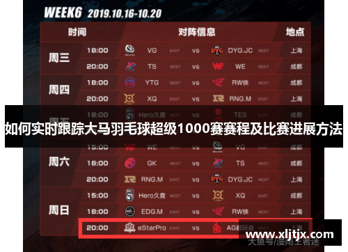 如何实时跟踪大马羽毛球超级1000赛赛程及比赛进展方法